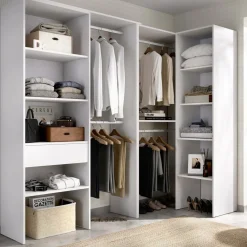 Guardaroba grande con ripiani regolabili bianco 248x187h cm - Florita