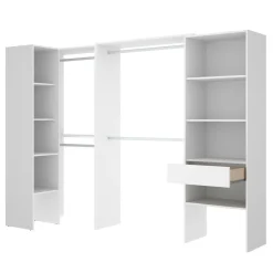 Guardaroba grande con ripiani regolabili bianco 248x187h cm - Florita
