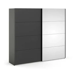 Guardaroba grande con specchio nero 242x220h cm - Catalina
