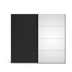 Guardaroba grande con specchio nero 242x220h cm - Catalina
