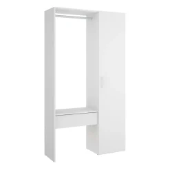 Guardaroba grande in legno bianco 98x187h cm - Actor