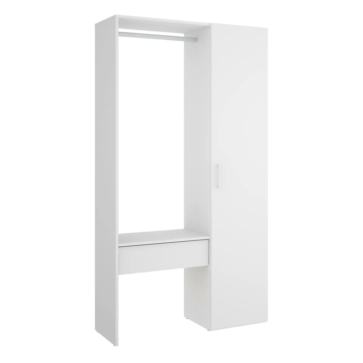 Guardaroba grande in legno bianco 98x187h cm - Actor