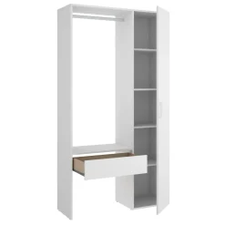 Guardaroba grande in legno bianco 98x187h cm - Actor