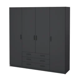 Guardaroba grande in legno grigio 195x200h cm - Epipola