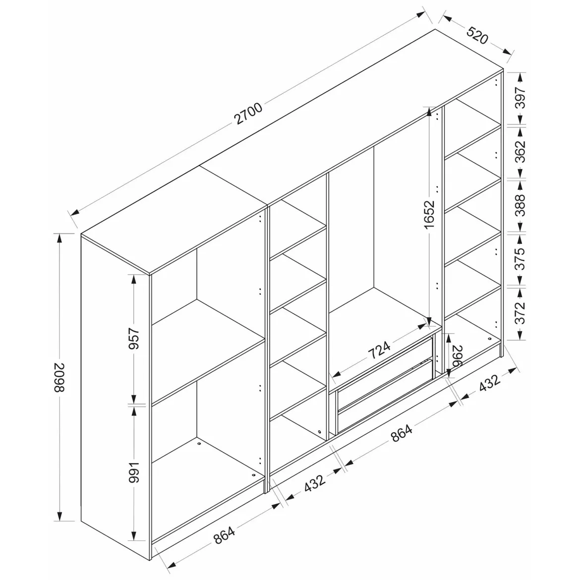 Guardaroba Grande in Legno Nobilitato