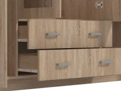 Guardaroba Grande Marrone Noce 9 Ripiani Appendiabiti 160x205h cm, 4 Ante - Miazzina