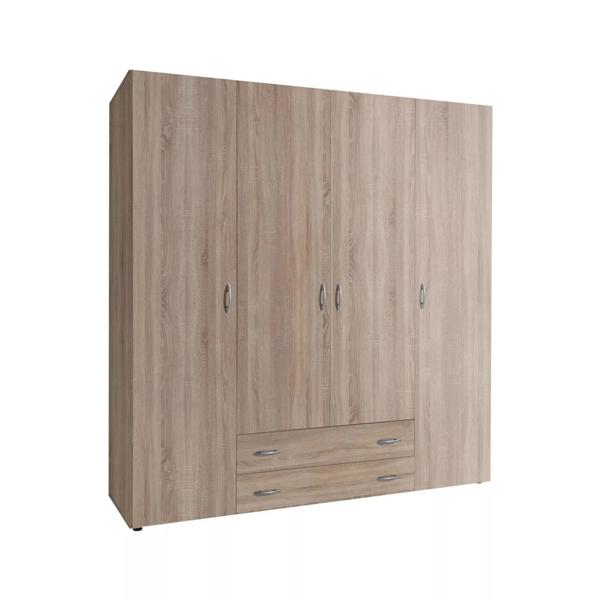Guardaroba Grande Marrone Rovere 2 Cassetti Apertura Battente 160x177h cm, 4 Ante - Vigonza