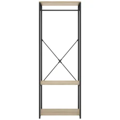 Guardaroba Grande Marrone Rovere Nero 2 Ripiani Appendiabiti 40x167h cm, Cassetti - Cedar