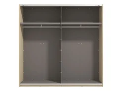 Guardaroba Grande Marrone Rovere Nero Appendiabiti 2 Ripiani 220x217.5h cm, 4 Vani - Palestro