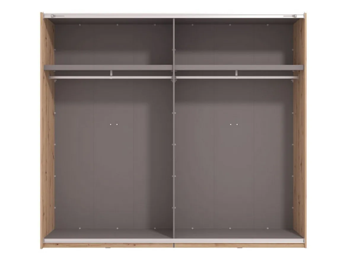 Guardaroba Grande Marrone Rovere Nodi 2 Ripiani Appendiabiti 245x217.5h cm, 2 Ante - Salemi