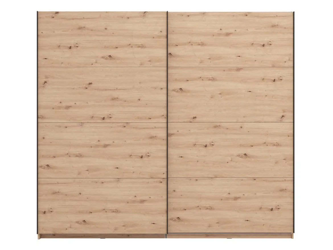 Guardaroba Grande Marrone Rovere Nodi 2 Ripiani Appendiabiti 245x217.5h cm, 2 Ante - Salemi