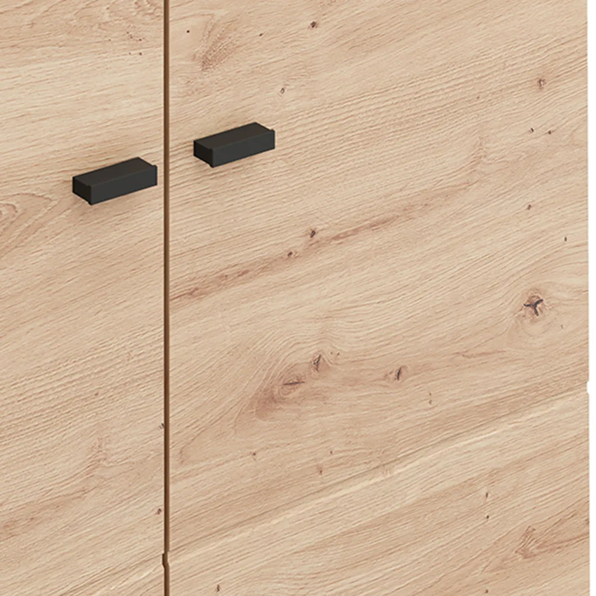 Guardaroba Grande Marrone Rovere Nodi Bianco 2 Ripiani 2 Cassetti 155x208h cm, Appendiabiti - Spigno