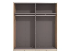 Guardaroba Grande Marrone Rovere Nodi Nero Appendiabiti 2 Ripiani 195x217.5h cm, Apertura Scorrevole - Siri