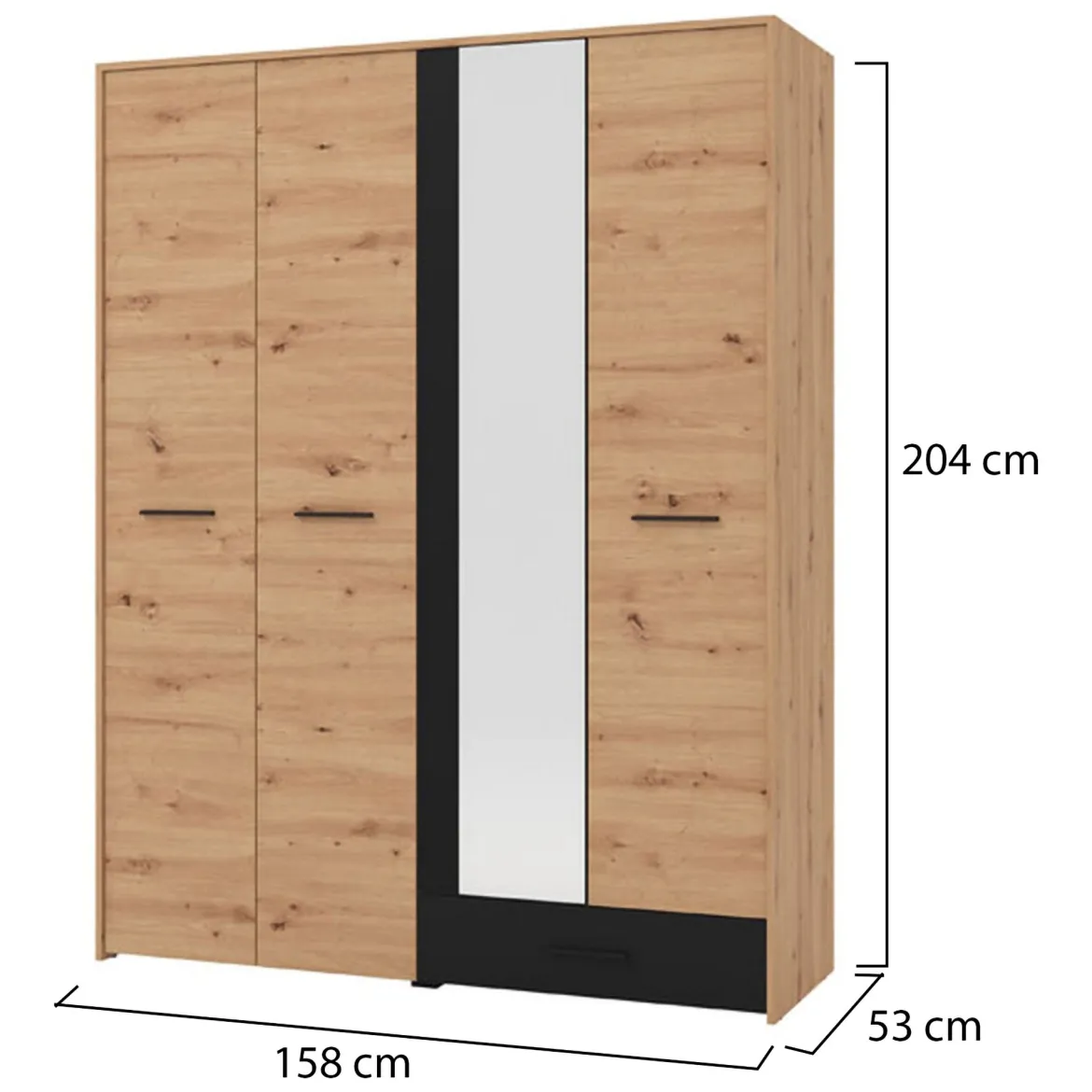 Guardaroba Grande Marrone Rovere Nodi Trasparente Appendiabiti 8 Ripiani 217x210h cm, Apertura Scorrevole - Soncino