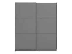 Guardaroba Grande Nero Antracite 5 Ripiani Appendiabiti 179x210h cm, 2 Ante - Cerchio