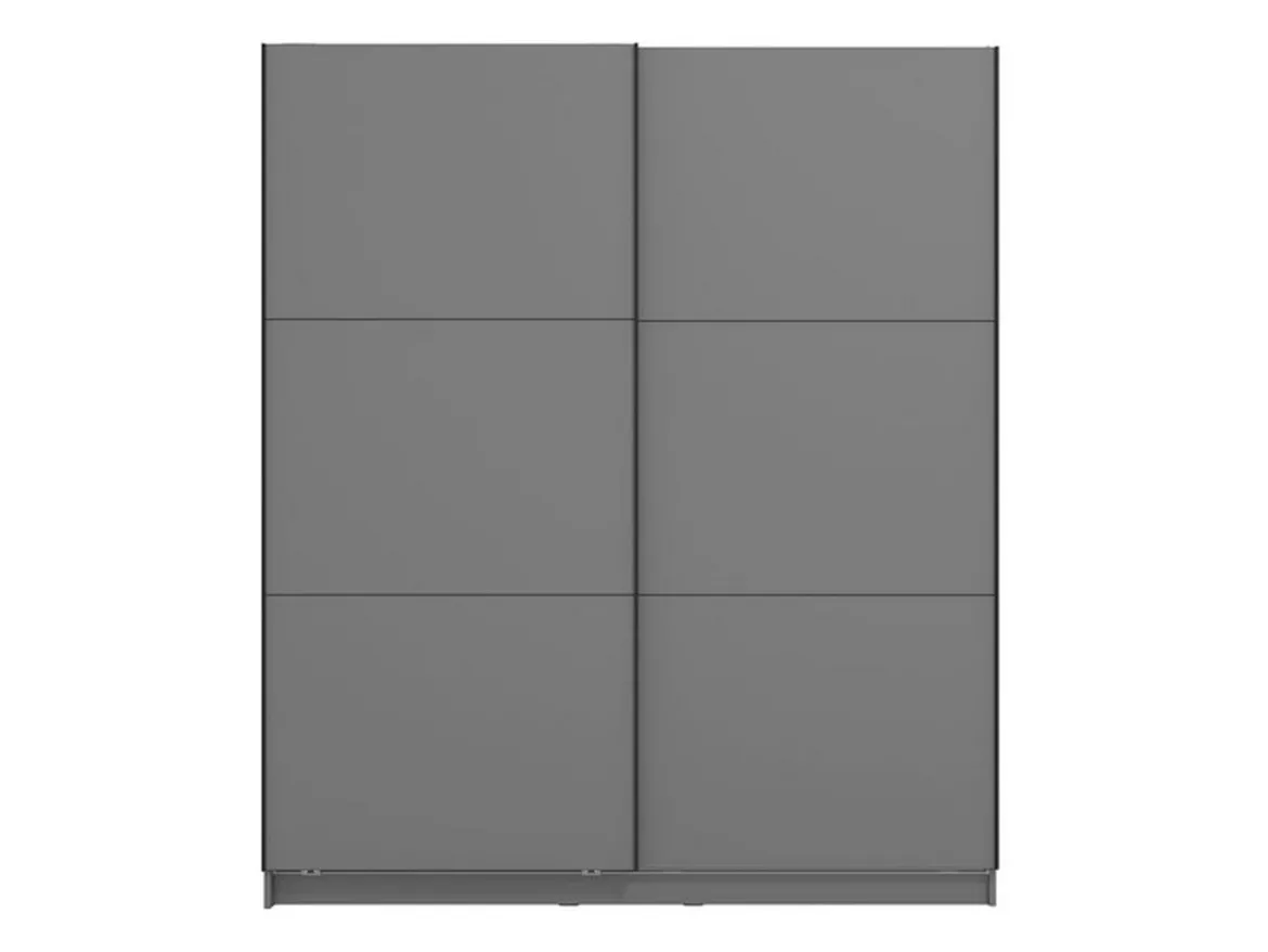 Guardaroba Grande Nero Antracite 5 Ripiani Appendiabiti 179x210h cm, 2 Ante - Cerchio
