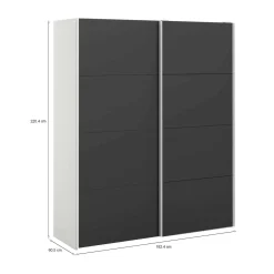 Guardaroba in legno bianco e nero 182x220h cm - Paeng