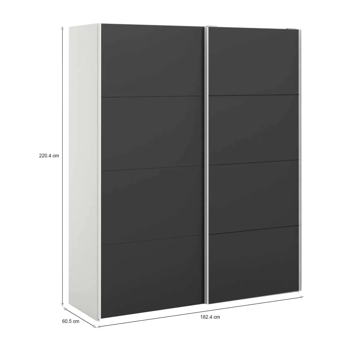 Guardaroba in legno bianco e nero 182x220h cm - Paeng
