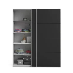 Guardaroba in legno bianco e nero 182x220h cm - Paeng