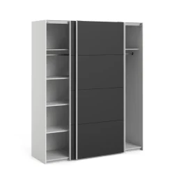 Guardaroba in legno bianco e nero 182x220h cm - Paeng
