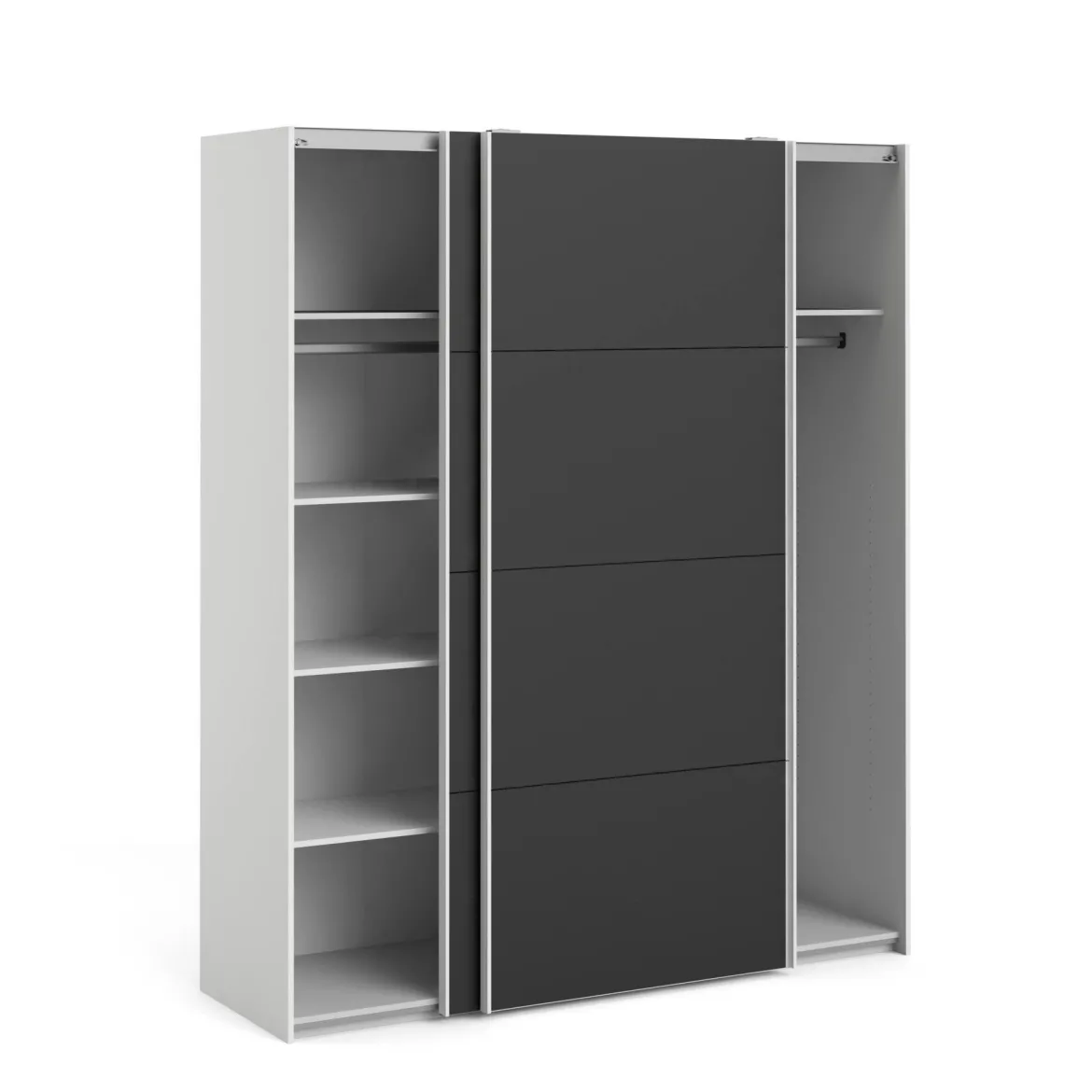 Guardaroba in legno bianco e nero 182x220h cm - Paeng