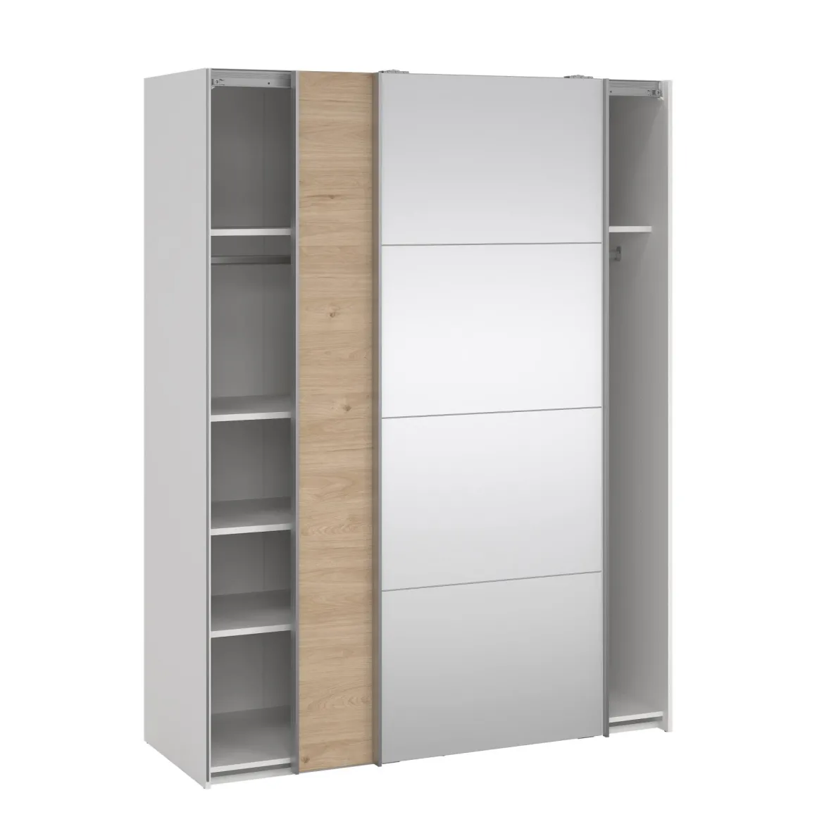 Guardaroba in legno bianco e rovere 150x200h cm - Seraphine