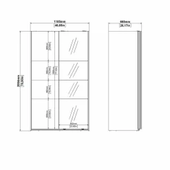 Guardaroba in legno bianco e trasparente 118x200h cm - Teheran