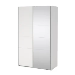 Guardaroba in legno bianco e trasparente 118x200h cm - Teheran