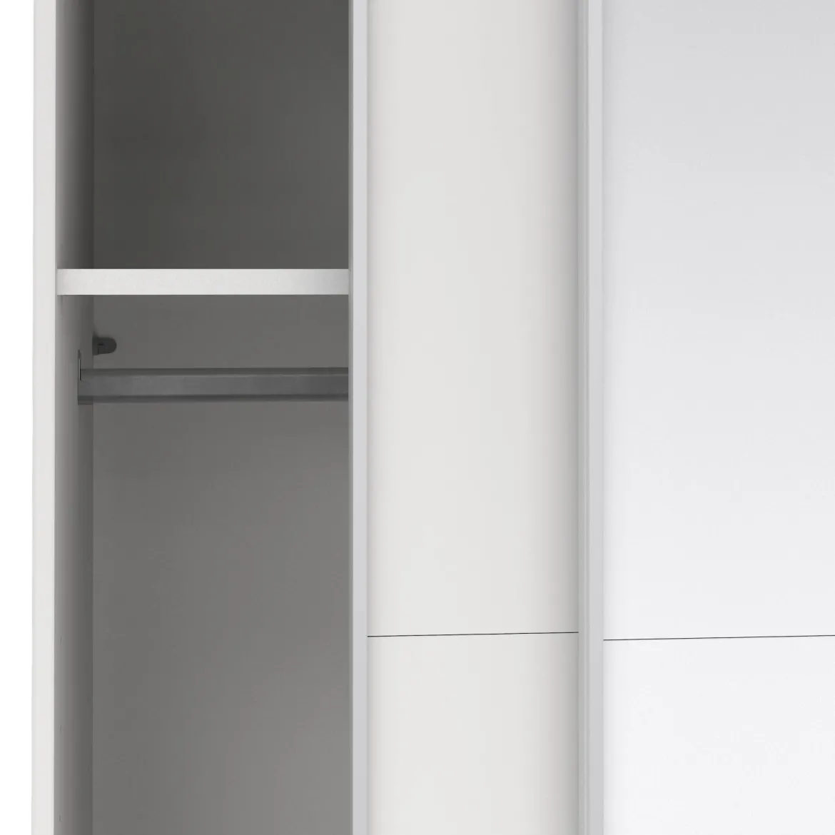 Guardaroba in legno bianco e trasparente 118x200h cm - Teheran