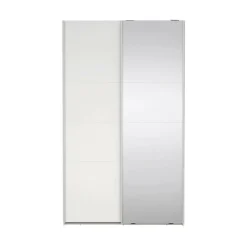 Guardaroba in legno bianco e trasparente 118x200h cm - Teheran
