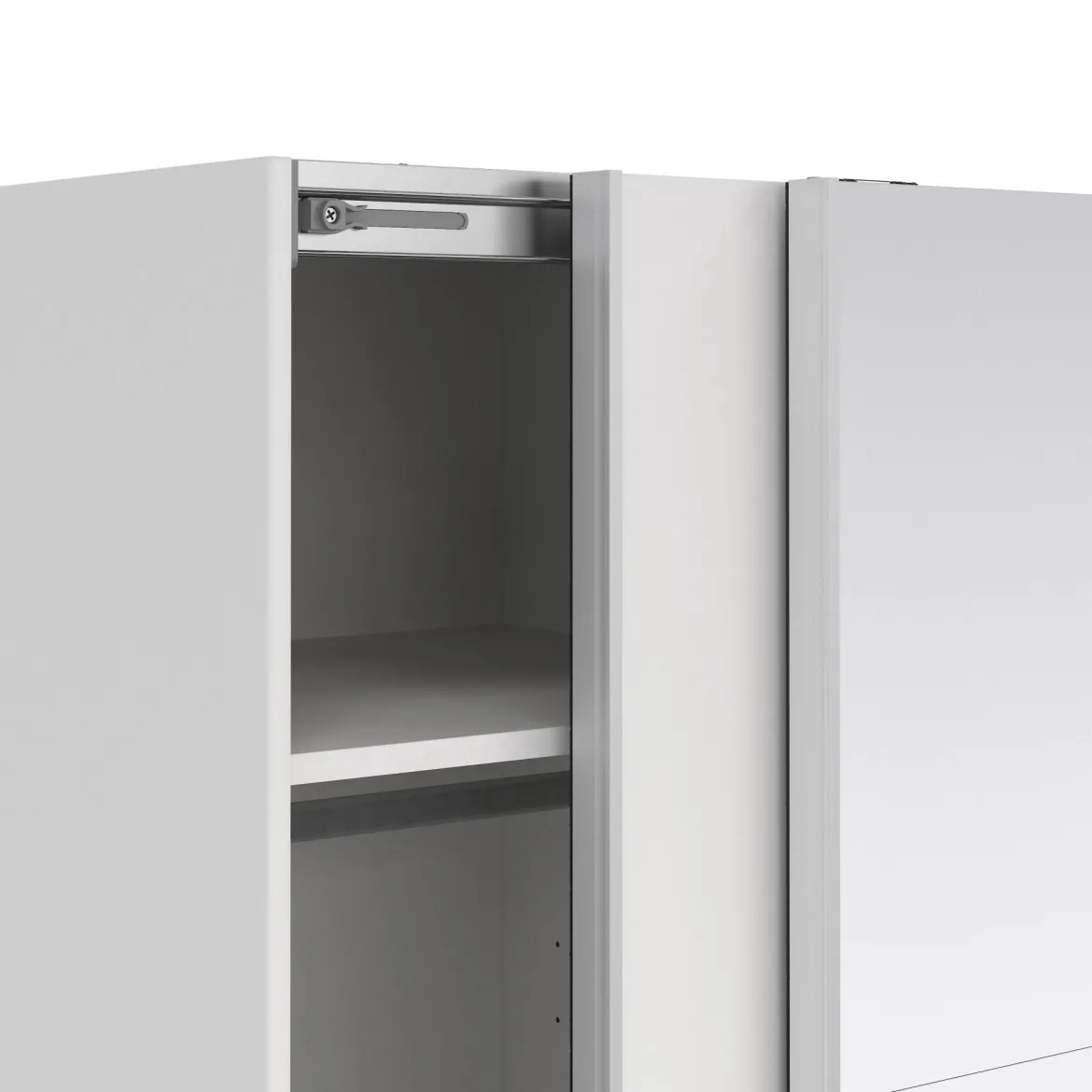 Guardaroba in legno bianco e trasparente 118x200h cm - Teheran