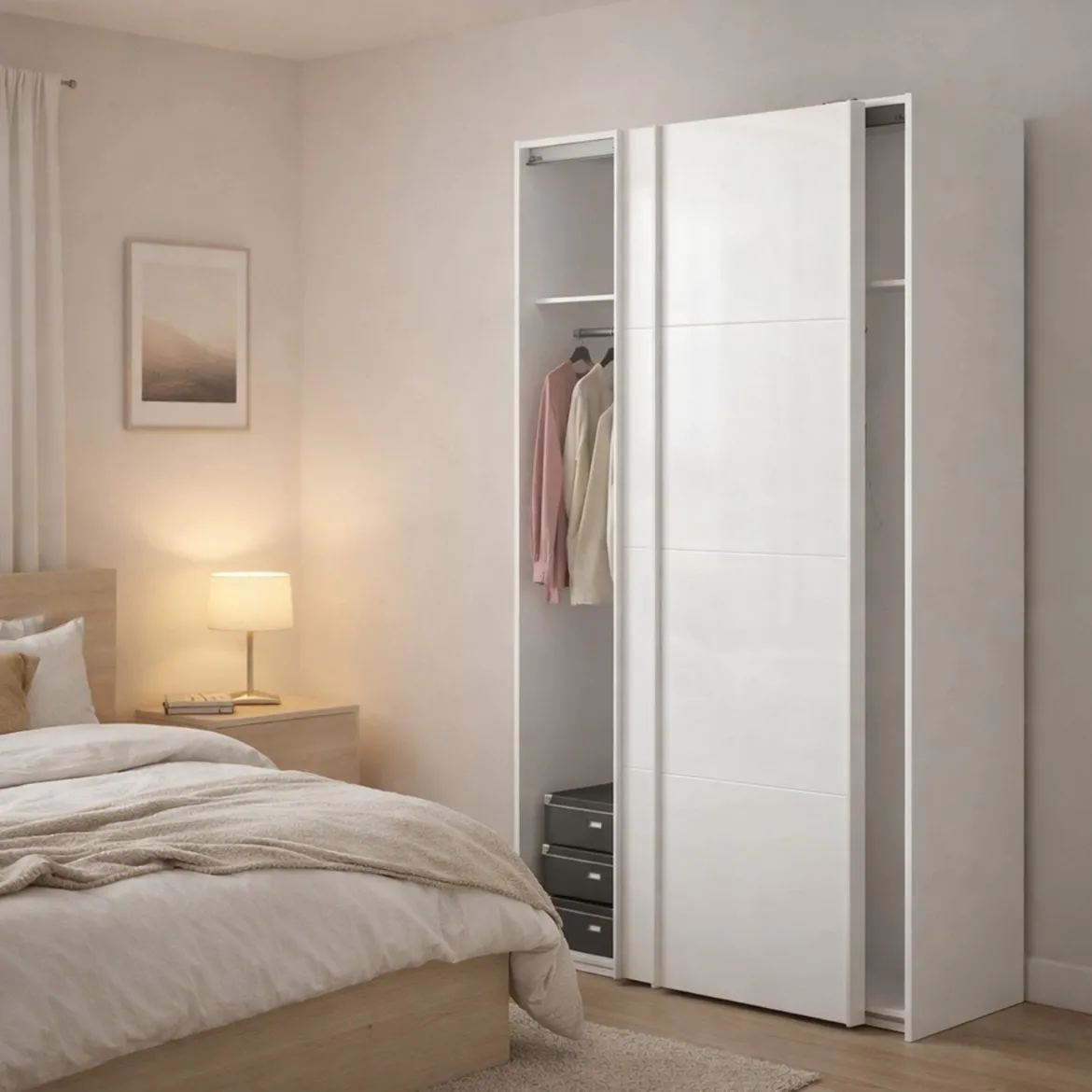 Guardaroba in legno bianco lucido 182x220h cm - Paeng
