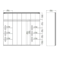 Guardaroba in legno bianco lucido 242x220h cm - Catalina