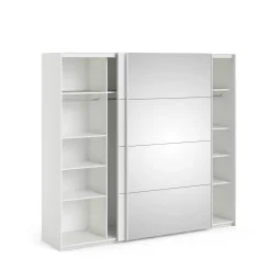 Guardaroba in legno bianco lucido 242x220h cm - Catalina