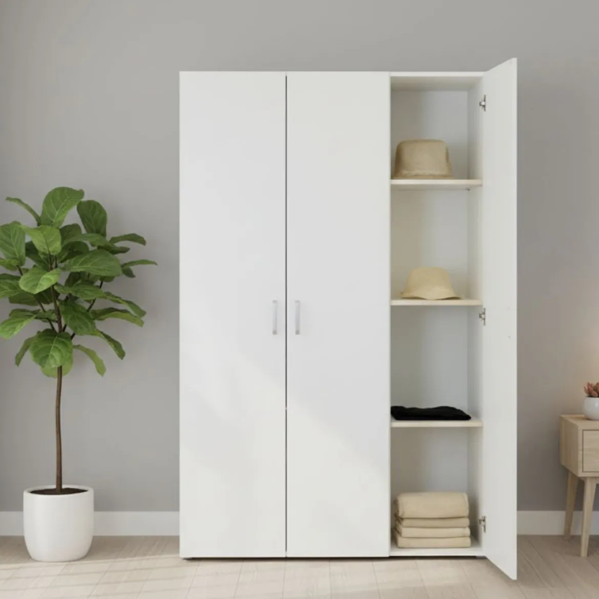 Guardaroba in legno bianco 115x175h cm - Arley