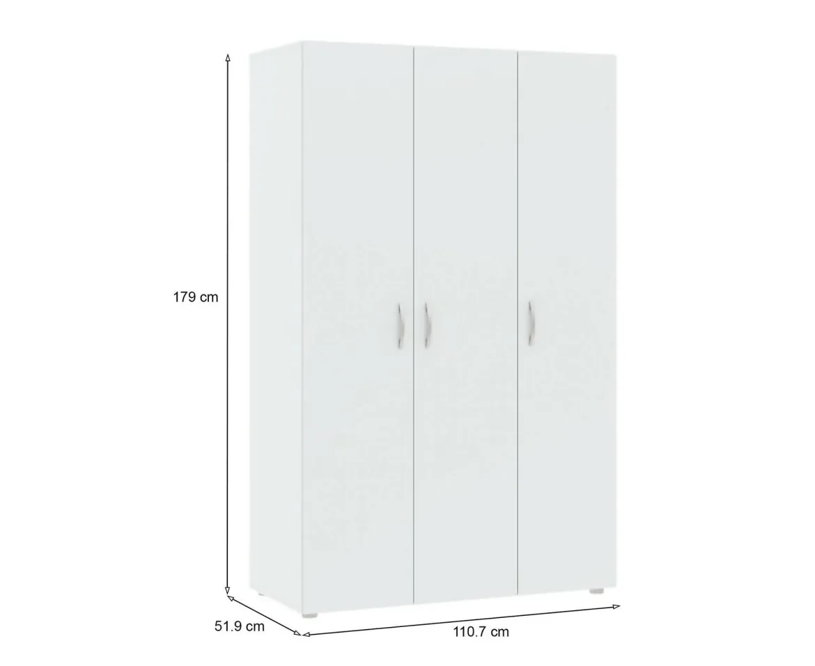 Guardaroba in legno bianco 115x175h cm - Arley