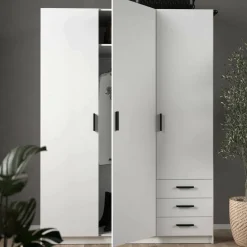 Guardaroba in legno bianco 150x218h cm - Alfano