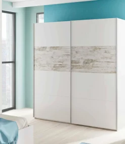 Guardaroba in legno bianco 207x183h cm - Gaja