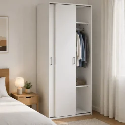 Guardaroba in legno bianco 90x195h cm - Alaysia