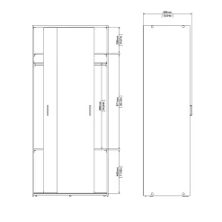 Guardaroba in legno bianco 90x195h cm - Alaysia