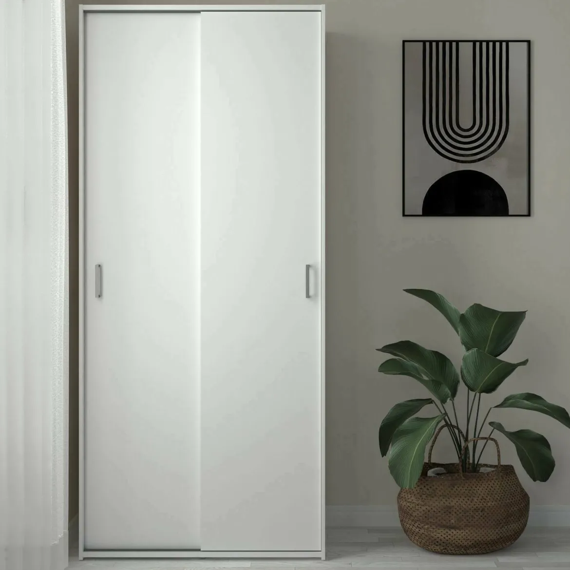 Guardaroba in legno bianco 90x195h cm - Alaysia