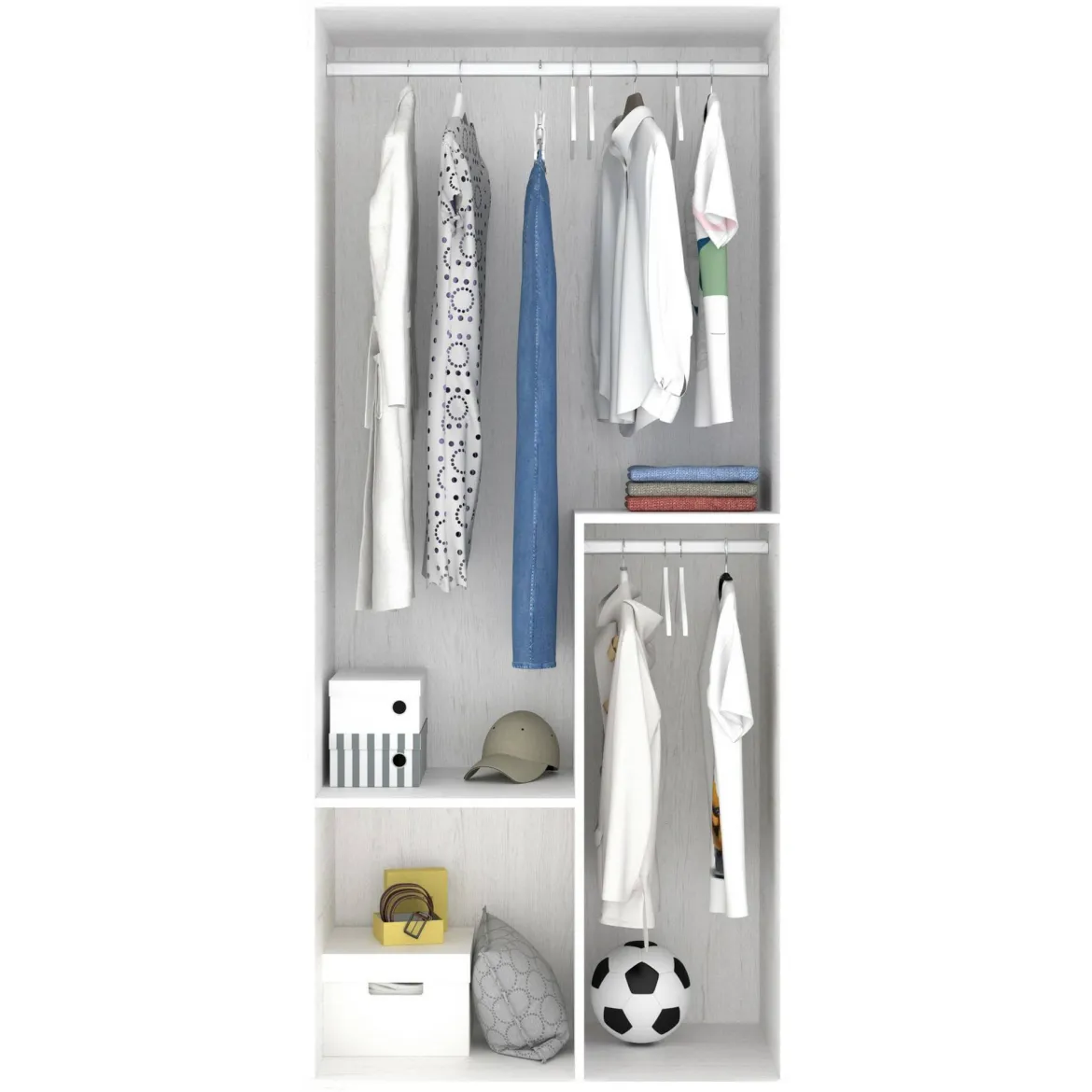 Guardaroba in legno bianco 90x202h cm - Abu