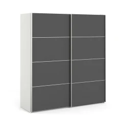 Guardaroba in legno grigio e bianco 182x201h cm - Accadia