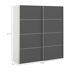 Guardaroba in legno grigio e bianco 182x201h cm - Accadia