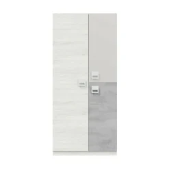 Guardaroba in legno grigio e cemento 90x200h cm - Aronia
