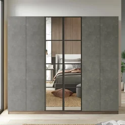 Guardaroba in legno marrone e grigio 207x183h cm - Gaja
