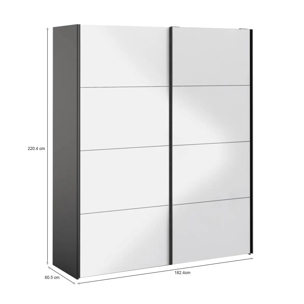 Guardaroba in legno nero e bianco lucido 182x220h cm - Paeng