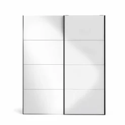 Guardaroba in legno nero e bianco lucido 182x220h cm - Paeng