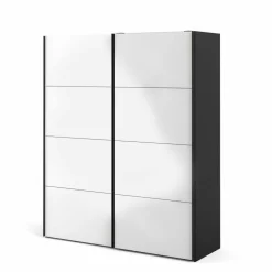 Guardaroba in legno nero e bianco lucido 182x220h cm - Paeng