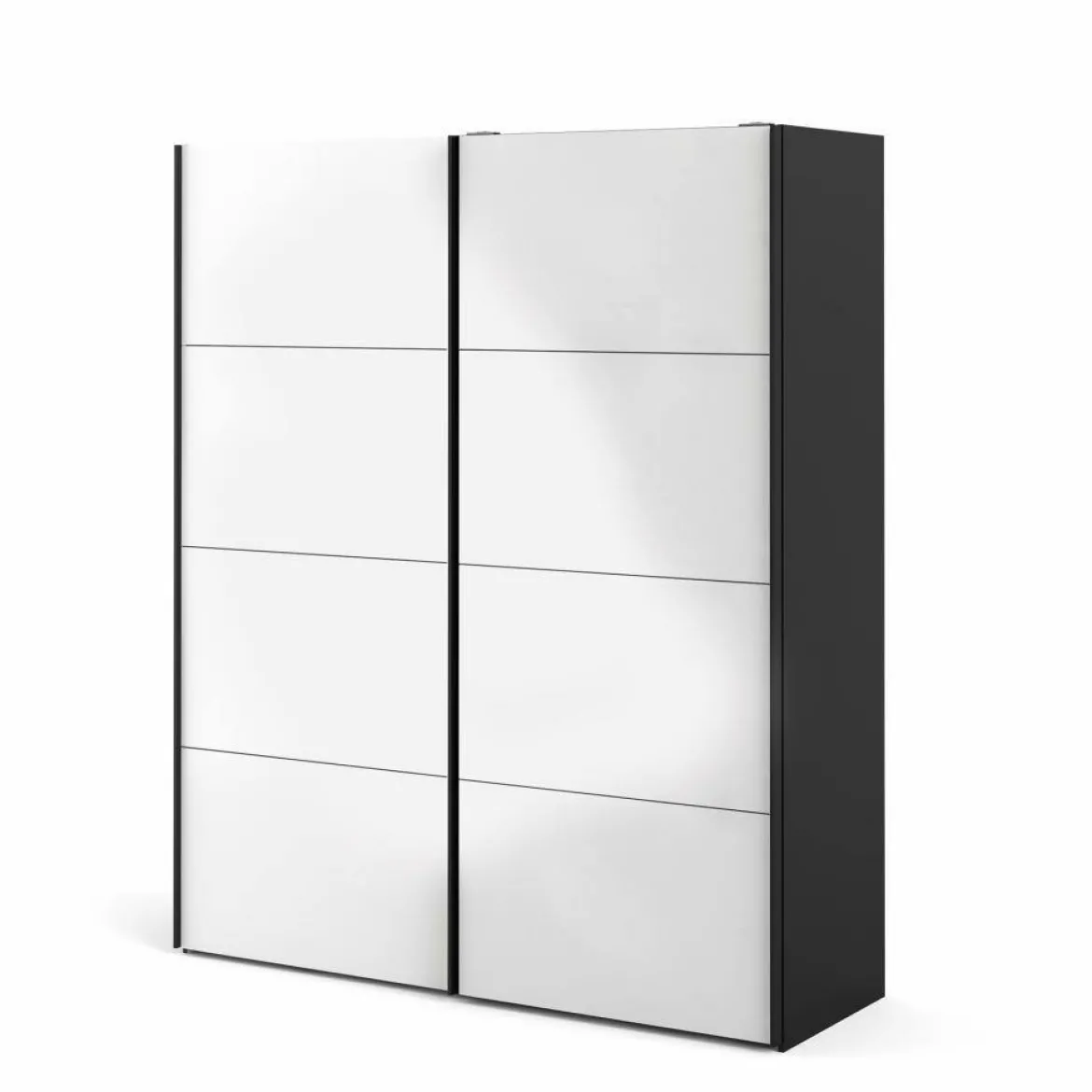 Guardaroba in legno nero e bianco lucido 182x220h cm - Paeng